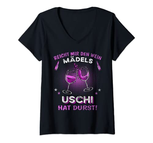 Damen Name Uschi Vorname Feier T-Shirt mit V-Ausschnitt Damen Name Uschi Vorname Feier T-Shirt mit V-Ausschnitt von Uschi Mädchen Name Vorname T-Shirt