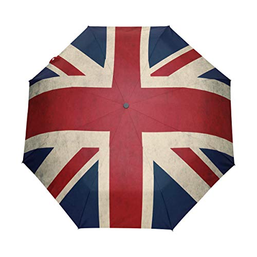 Use7 Regenschirm mit britischer Flagge, 3-fach faltbar, automatisches Öffnen und Schließen von Use7