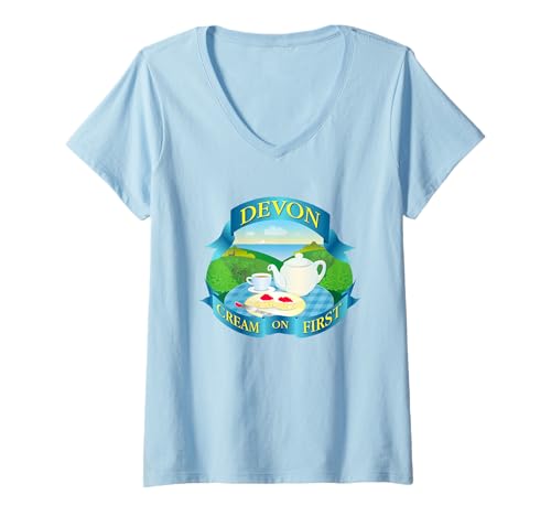 Damen Devon Cream zuerst T-Shirt mit V-Ausschnitt Damen Devon Cream zuerst T-Shirt mit V-Ausschnitt von UseBy