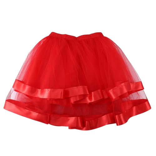 Ushiny Damen Kurz Retro Rock Knielang Tüllrock Tutu Tüll Kleid Rock 50er Tanzkleid für Karneval Kostüme Mottoparty von Ushiny