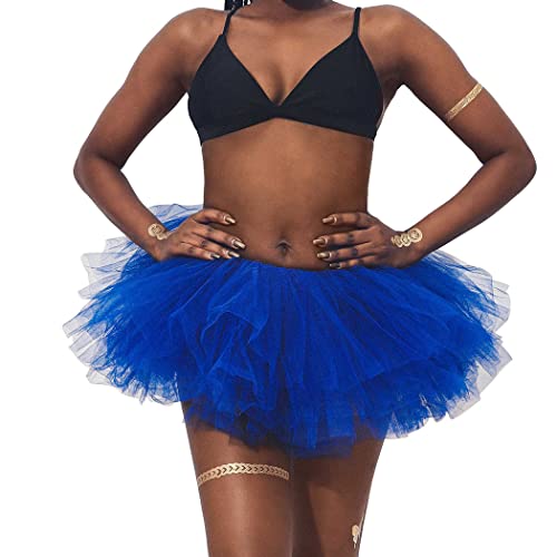 Ushiny Damen Kostüm Tüllrock Minirock Petticoat Tutu Unterrock Klassisch Elastisch 6 Lagig Tülle Ballet Tanzkleid Unterkleid Cosplay Minirock von Ushiny