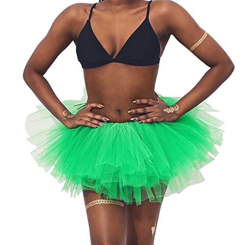 Ushiny Damen Kostüm Tüllrock Minirock Petticoat Tutu Unterrock Klassisch Elastisch 6 Lagig Tülle Ballet Tanzkleid Unterkleid Cosplay Minirock von Ushiny