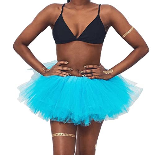 Ushiny Damen Kostüm Tüllrock Minirock Petticoat Tutu Unterrock Klassisch Elastisch 6 Lagig Tülle Ballet Tanzkleid Unterkleid Cosplay Minirock von Ushiny