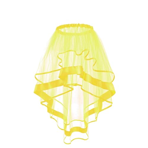 Ushiny Frauen Karneval Tutu Rock Layered Langer Steampunk Rock Transparent Tüll Mesh Röcke Ballett Prom Party Kostüm für Frauen und Mädchen von Ushiny