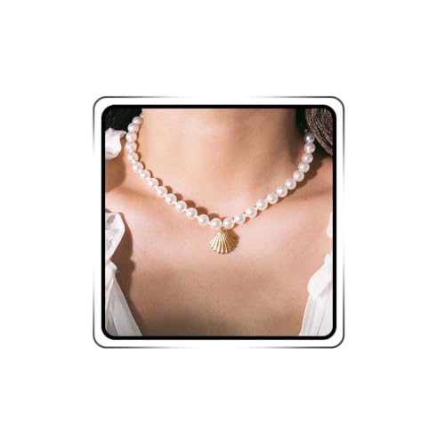 Ushiny Goldene Perlen Halskette für Frauen und Mädchen - Sommer, Tanz, Party, Strand - Bronze, Klassisch von Ushiny