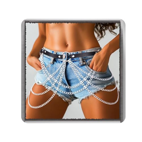 Ushiny Punk Leder Körper Kette Gürtel schwarz gotische Taille Gürtel Rave Kostüm Zubehör für Damen von Ushiny