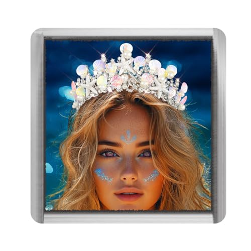 Ushiny Seesterne Perlen Tiara und Krone Silber Meerjungfrau Kostüm Stirnband Sparkly Shell Haar Zubehör für Frauen von Ushiny