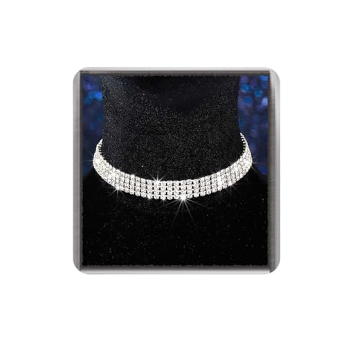 Ushiny Strass Choker Halskette Silber Kristall Halsketten für Damen von Ushiny