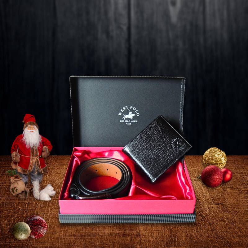 Weihnachtsgeschenk Set Für Männer, Hochwertige Leder Gürtel Und Portemonnaie von UsluLeder