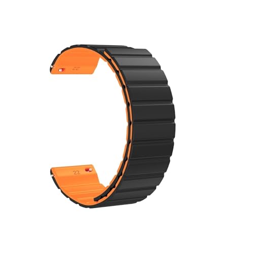 18 20mm 22mm Silikon Gummi Uhrenarmband passend for Huawei GT2 Smart Connected Armband Mann 20 22 MM Armband Armband (Color : Black-Orange, Size : 20mm) von UsmAsk