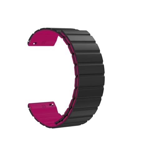 18 20mm 22mm Silikon Gummi Uhrenarmband passend for Huawei GT2 Smart Connected Armband Mann 20 22 MM Armband Armband (Color : Black-Wine Red, Size : 18mm) von UsmAsk