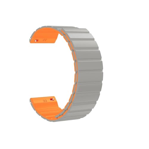 18 20mm 22mm Silikon Gummi Uhrenarmband passend for Huawei GT2 Smart Connected Armband Mann 20 22 MM Armband Armband (Color : Gray-Orange, Size : 18mm) von UsmAsk