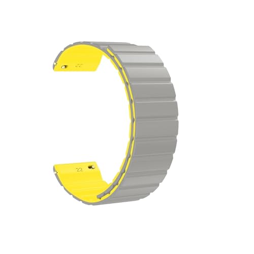 18 20mm 22mm Silikon Gummi Uhrenarmband passend for Huawei GT2 Smart Connected Armband Mann 20 22 MM Armband Armband (Color : Gray-Yellow, Size : 16mm) von UsmAsk