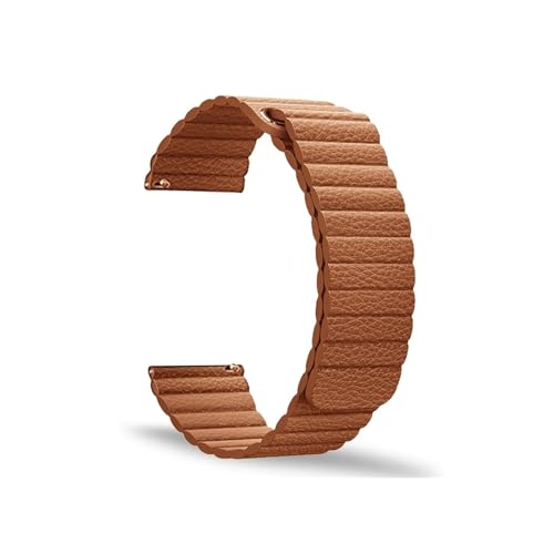 20/22 mm Lederarmband, passend for Samsung Galaxy Watch 4 3, 41/45 mm Armband, passend for Galaxy 42/46 mm Active 2 Uhrenarmband (Color : Brown band, Size : 22mm) von UsmAsk