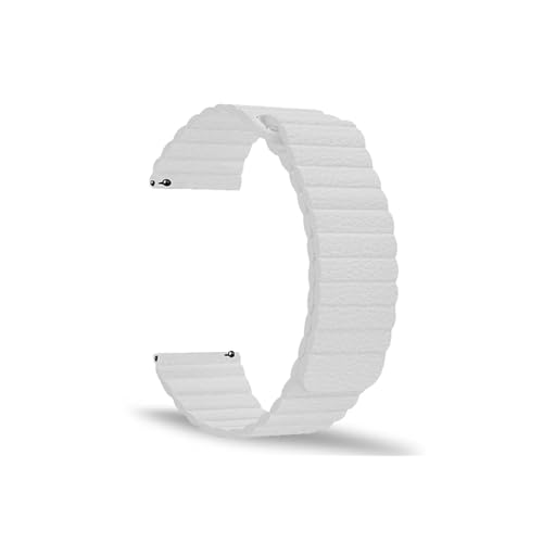 20/22 mm Lederarmband, passend for Samsung Galaxy Watch 4 3, 41/45 mm Armband, passend for Galaxy 42/46 mm Active 2 Uhrenarmband (Color : White band, Size : 20mm) von UsmAsk