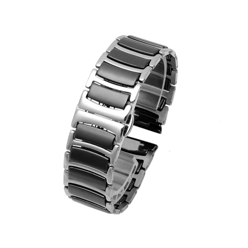 20 mm 22 mm Armband, Keramikarmband zwischen Edelstahl-Uhrenarmband, passend for Huawei Watch GT2/Watch 2pro/fit for Samsung-Uhr (Color : A black, Size : 22mm) von UsmAsk