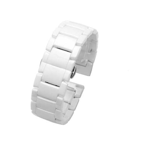 20 mm 22 mm Armband, Keramikarmband zwischen Edelstahl-Uhrenarmband, passend for Huawei Watch GT2/Watch 2pro/fit for Samsung-Uhr (Color : B white, Size : 16mm) von UsmAsk