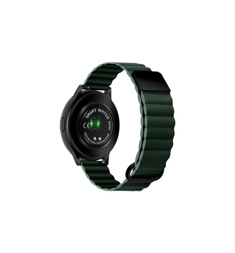 20mm 22mm magnetisches Leder-Uhrenarmband passend for Samsung Galaxy Watch S4 S3 Luxus-Armband passend for Fitbit/Huawei Watch passend for Garmin Großhandel (Color : Shirt Green, Size : For 22mm W von UsmAsk