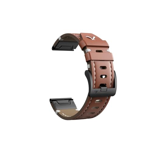 22 26mm Fit for Garmin Lederband 5Plus 6Pro 7Pro Quick Release Armband Gürtel Sport Uhr Band Fenix7XPro 5XPlus 6XPro Armbandacele (Color : Brown2-black buckle, Size : 26mm) von UsmAsk