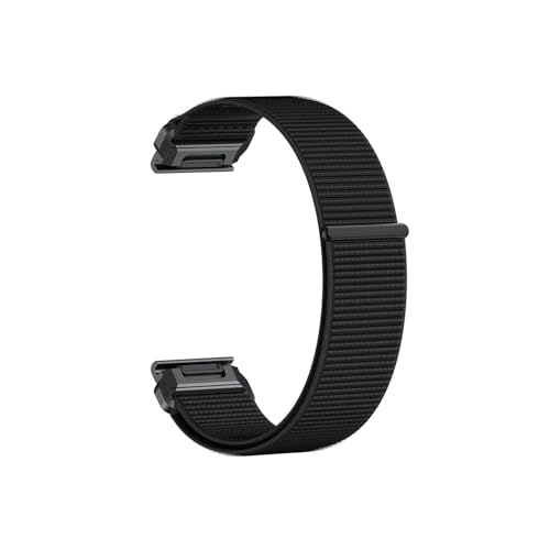 22 26mm Fit for Garmin Nylon Quick Release Strap for Fenix5 5XPlus 6 6XPro 7Pro 7XPro Easy fit Uhr Band Instinct1 2 Tactix7 Armband (Color : Black, Size : 22mm) von UsmAsk