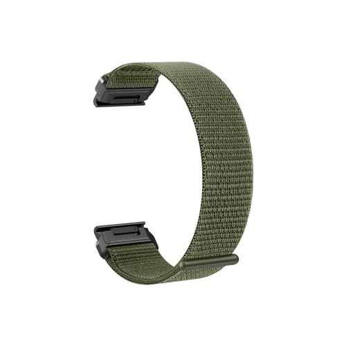 22 26mm Fit for Garmin Nylon Quick Release Strap for Fenix5 5XPlus 6 6XPro 7Pro 7XPro Easy fit Uhr Band Instinct1 2 Tactix7 Armband (Color : Green, Size : 22mm) von UsmAsk