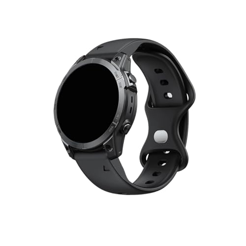 22 mm schnelles Silikonarmband, passend for Garmin Fenix ​​7/6/6 Pro/5/5 Plus Release, zweifarbiges Armband, Uhrenzubehör, angenehme Haptik (Color : Black, Size : 22mm) von UsmAsk