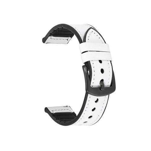 22mm 20mm Uhrenarmband passend for Samsung Galaxy 3 Watch 42mm 46mm GEAR S3 Active2 Echtes Leder Gummiband Schnelle Realese Uhrenarmbänder (Color : WHITE, Size : 20mm) von UsmAsk