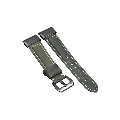 22mm 26mm Echtes Leder Uhr Band Fit for Garmin Fenix ​​7 7S 7X 6S 6X Handgelenk strap Ersatz Riemen 6 5S 5X 5 3 (Color : Green-B, Size : 26mm) von UsmAsk