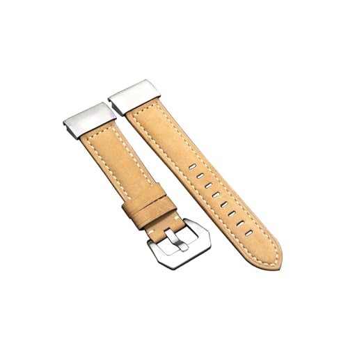 22mm 26mm Echtes Leder Uhr Band Fit for Garmin Fenix ​​7 7S 7X 6S 6X Handgelenk strap Ersatz Riemen 6 5S 5X 5 3 (Color : Khaki-S, Size : 22mm) von UsmAsk