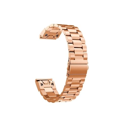 26 22 20 mm Schnellverschluss, einfach zu montierendes Edelstahl-Uhrenarmband, passend for Garmin Fenix ​​5X 5 5s 3 3HR S60 D2 Mk1 Uhr (Color : Rose gold, Size : 22mm) von UsmAsk