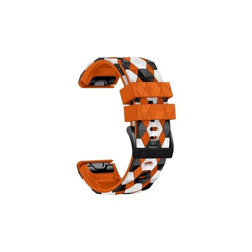 26 22 mm Quickfit-Uhrenarmband-Armbänder passend for Garmin Fenix ​​7 7X 6 6X Pro 5X 5Plus Epix Gen 2 Instinct 2 955 965 Uhrenarmband aus Silikon (Color : Orange, Size : 26mm) von UsmAsk