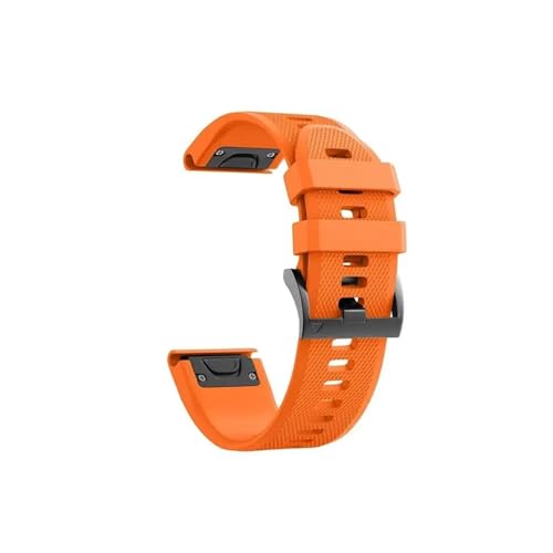 26 22MM Silikon-Uhrenarmband passend for Garmin Fenix ​​6X 6 Pro 7X 7 Epix Gen 2 Easyfit-Armband Fenix ​​5 5XPlus Smartwatch-Armband (Color : Orange, Size : 22mm) von UsmAsk