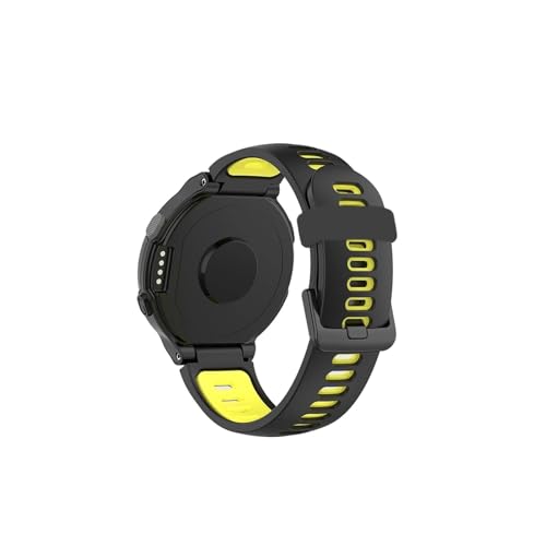 Armband aus weichem Silikon, passend for Garmin Forerunner Series 220 230 235 620 630 735XT. Ersatzarmband for Garmin (Color : 4 Black N Yellow) von UsmAsk