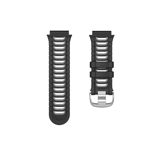 Doppelfarbenes Silikonarmband, modisches Ersatz-Uhrenarmband, passend for Garmin Forerunner 920XT, Gummi-Armband (Color : Black gray, Size : For Garmin 920XT) von UsmAsk