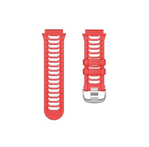 Doppelfarbenes Silikonarmband, modisches Ersatz-Uhrenarmband, passend for Garmin Forerunner 920XT, Gummi-Armband (Color : Red-White, Size : For Garmin 920XT) von UsmAsk