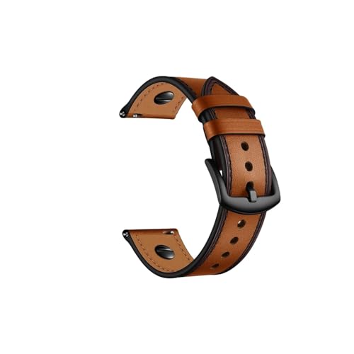 Echtleder Uhrenarmband 20mm 22mm passend for Galaxy Watch Active Watch3/4/5 passend for Huawei Watch/Amazfit/Garmin etc. Universelles Uhrenarmband (Color : Brown, Size : 22mm) von UsmAsk