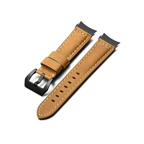 Echtlederarmband passend for Samsung Galaxy Watch 6 Classic 47 mm 43 mm Schnellverschlussarmband passend for Galaxy Watch 4 5 Pro Armband 20 mm (Color : Light Brown-Black, Size : Galaxy Watch 5 40mm von UsmAsk