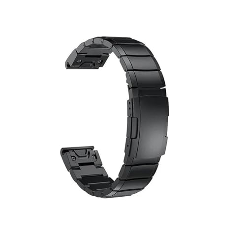 Edelstahl-Uhrenarmbänder, passend for Garmin Fenix ​​3/5/5X/5S, einfache und schnelle Installation, Fit-Link-Ersatzarmband, 20 mm, 22 mm, 26 mm (Color : Black, Size : 22mm(Fenix 5)) von UsmAsk