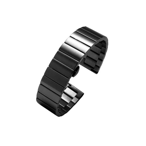 Edelstahl-Uhrenarmband passend for Huawei Gt2. Armband passend for Samsung Galaxy Watch 3/4 Band 20 mm 22 mm Butterfly-Schnalle aus Metall (Color : Black, Size : 22mm) von UsmAsk