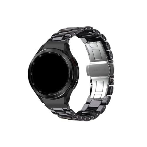 Keramikarmband passend for Samsung Galaxy Watch 6 4 Classic 43/47 mm 46/42 mm Armband passend for Galaxy Watch 4 6 5 Pro 40/44/45 mm Armband ohne Lücken (Color : Style 1 Black, Size : Watch 6 Classi von UsmAsk