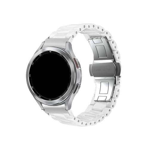 Keramikarmband passend for Samsung Galaxy Watch 6 4 Classic 43/47 mm 46/42 mm Armband passend for Galaxy Watch 4 6 5 Pro 40/44/45 mm Armband ohne Lücken (Color : Style 1 white, Size : Galaxy Watch 4 von UsmAsk