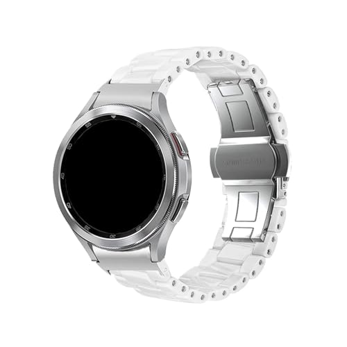 Keramikarmband passend for Samsung Galaxy Watch 6 4 Classic 43/47 mm 46/42 mm Armband passend for Galaxy Watch 4 6 5 Pro 40/44/45 mm Armband ohne Lücken (Color : Style 1 white, Size : Galaxy Watch 6 von UsmAsk