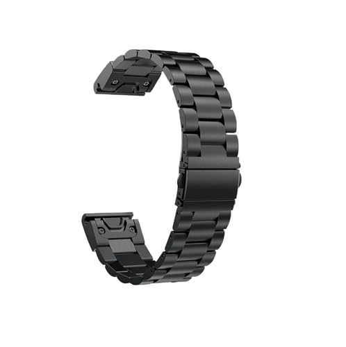 Metall 20 22 26 mm Smart-Uhrenarmband passend for Garmin Fenix ​​7S 7 7X 6S 6 6X Pro 5S 5 5XPlus 3HR Epix Mk1 935 Band Schnellverschluss-Armband (Color : Black, Size : 22mm Fenix 7-Epix) von UsmAsk
