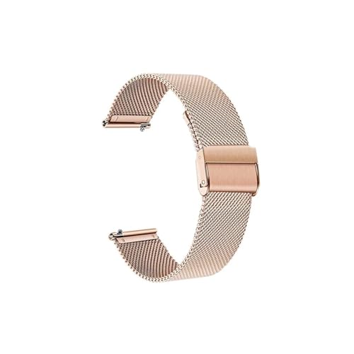 Milanaise-Edelstahlarmband passend for Garmin Vivomove HR/3/3S/Vivoactive 4/4S/3/Venu/Luxe/Style Schnellverschluss-Uhrenarmband (Color : Rose Gold, Size : Garmin Style) von UsmAsk