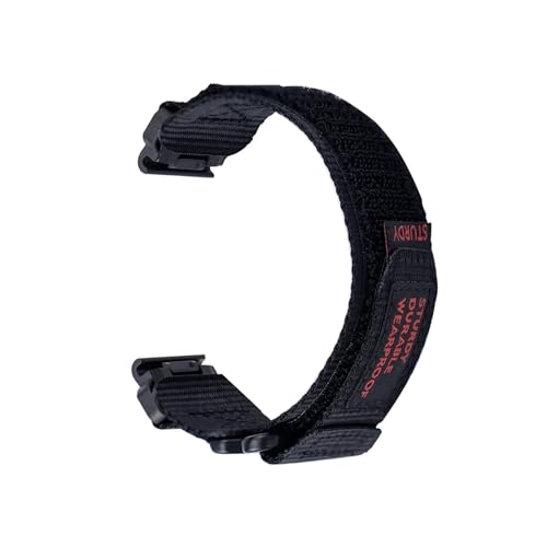 Quick Fit Nylonarmband passend for Garmin Fenix ​​Uhrenarmband 22 mm 26 mm Super robustes Nylonarmband for Fenix5 5X Plus 7X 6 6X Pro 3 Forerunner (Color : Black, Size : 22mm) von UsmAsk