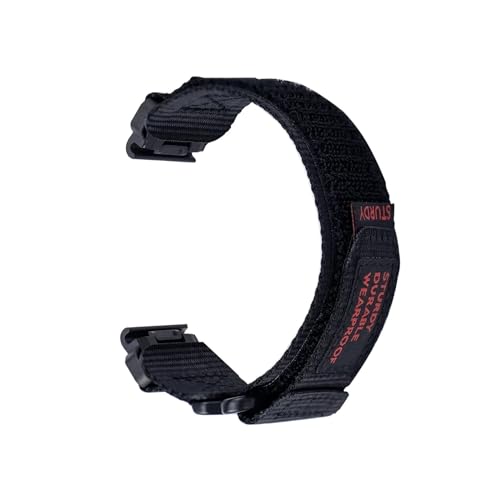 Quick Fit Nylonarmband passend for Garmin Fenix ​​Uhrenarmband 22 mm 26 mm Super robustes Nylonarmband for Fenix5 5X Plus 7X 6 6X Pro 3 Forerunner (Color : Black, Size : Fenix 5x 6x Pro 7x) von UsmAsk