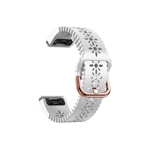 Quick fit 20mm fit for Garmin Fenix ​​6s Pro 5s Plus 7s Armband for Fenix ​​7s Armband Frau Silikon Wirstband Instinct 2S (Color : White 1, Size : For Fenix 5S) von UsmAsk