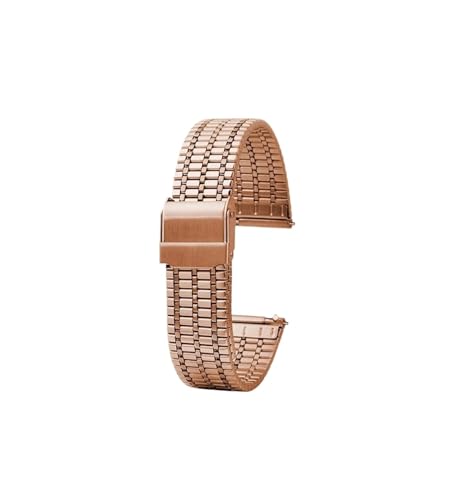 Schnellverschluss, dünnes Edelstahl-Metall-Armband for Herren und Damen, 18 mm, 20 mm, 22 mm, passend for Longines/TISSOT/Casio-Uhrenarmband (Color : Rose gold, Size : 20mm) von UsmAsk