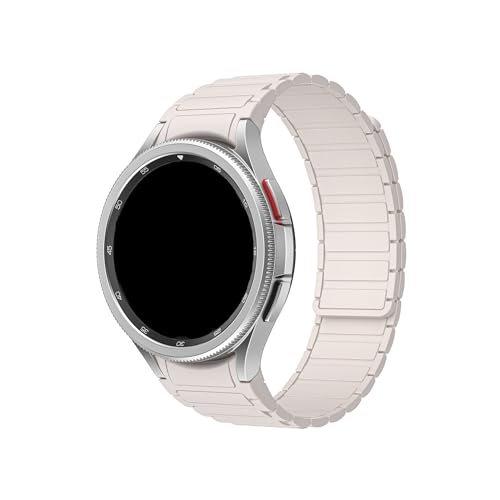 Silikonarmband passend for Samsung Watch 6 5 4 40 44 mm Watch 5 Pro 45 mm Keine Lücke Magnetband passend for Galaxy Watch 6/4 Classic 42 46 43 47 mm (Color : Starlight, Size : Galaxy 6Classic 47mm) von UsmAsk