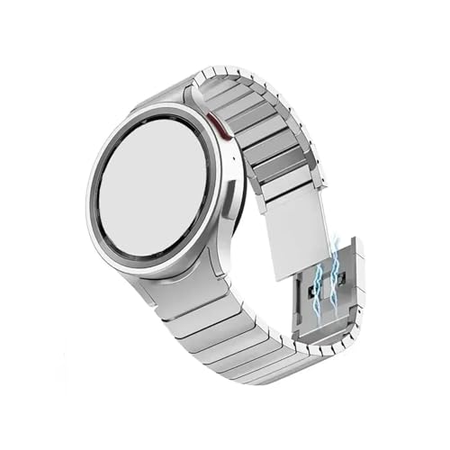 Titanfarbenes Armband, passend for Samsung Galaxy Watch 6/5/4 40 44 mm, passend for Classic 43 mm 47 mm 42 46 mm 5 Pro 45 mm, lückenloses Band (Color : Silver-Tool, Size : Watch 6 classic 47mm) von UsmAsk